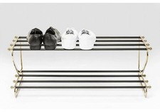 Two-Tier Black Brass Shoe Rack